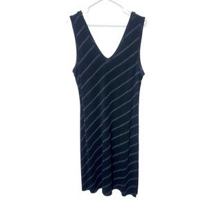 GAP Factory V-Neck Dress Black with Stripes Sleeveless EUC Size XL (GA107)